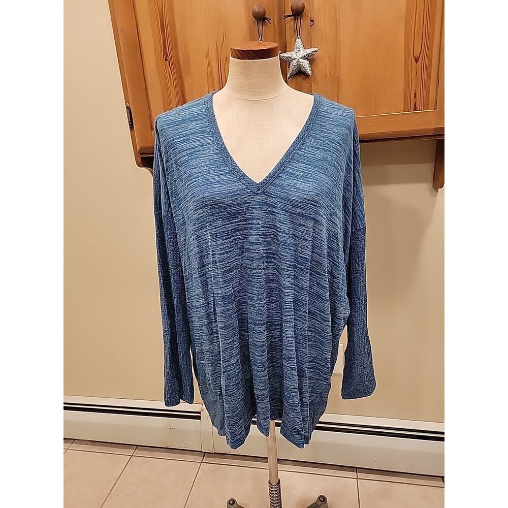Terra & Sky Womens Size 3X Green V-Neck Pullover Sweater